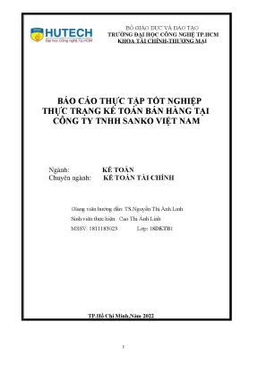 Thực trạng kế toán bán hàng tại công ty tnhh sanko việt nam