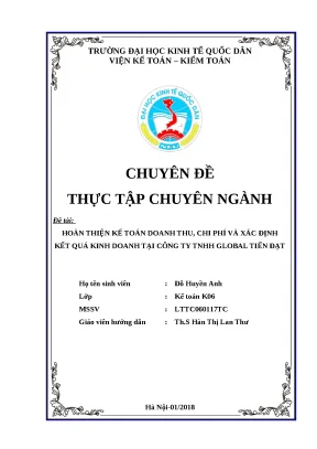 Luận văn tốt nghiệp kế toán doanh thu chi phí và xác định kết quả kinh doanh tại công ty tnhh global tiến đạt