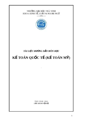 Tài liệu hướng dẫn môn học kế toán quốc tế kế toán mỹ