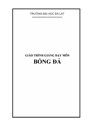 Giáo trình giảng dạy môn bóng đá