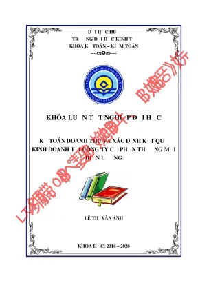 Khóa luận tốt nghiệp kế toán doanh thu và xác định kết quả kinh doanh tại công ty cổ phần thương mại hiền lương