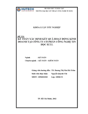 Khóa luận tốt nghiệp kế toán xác định kết quả kinh doanh tại công ty cp công nghệ tin học h t l