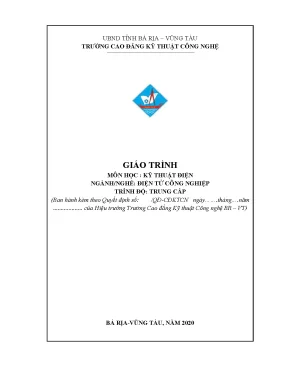 Giáo trình kỹ thuật điện nghề điện tử công nghiệp trình độ trung cấp
