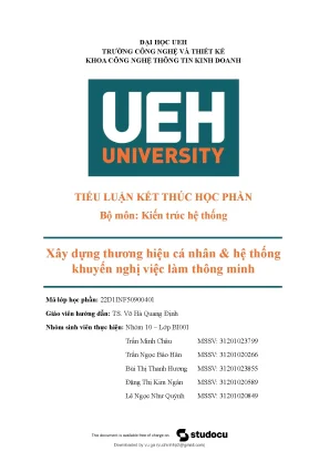 Xây dựng thương hiệu cá nhân hệ thốngkhuyến nghị việc làm thông minh