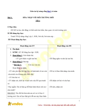 Giáo án kỹ năng sống lớp 1 cả năm vndoc com