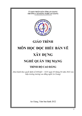 Giáo trình đọc hiểu bản vẽ xây dựng nghề quản trị mạng trình độ cao đẳng