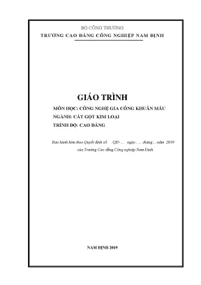 Giáo trình công nghệ gia công khuôn mẫu
