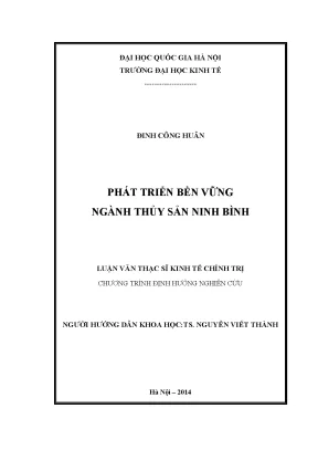 Luận văn thạc sĩ phát triển bền vững ngành thủy sản ninh bình