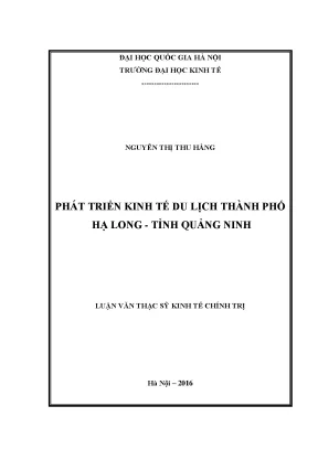 Luận văn thạc sĩ phát triển kinh tế du lịch thành phố hạ long tỉnh quảng ninh