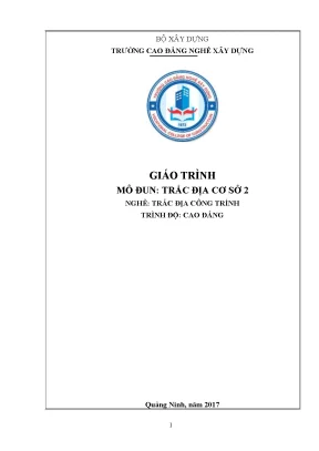 Giáo trình trắc địa cơ sở 2 nghề trắc địa công trình cao đẳng