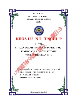 Khóa luận tốt nghiệp kế toán doanh thu và xác định kết quả kinh doanh tại công ty tnhh truyền thông an hiếu