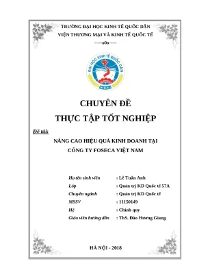Luận văn tốt nghiệp nâng cao hiệu quả kinh doanh tại công ty foseca việt nam