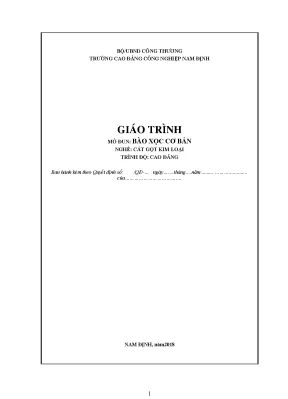 Giáo trình bào xọc cơ bản