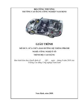 Giáo trình sửa chữa bảo dưỡng hệ thống phanh