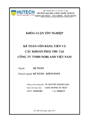 Khóa luận tốt nghiệp kế toán vốn bằng tiền và các khoản phải thu tại công ty tnhh nobland việt nam