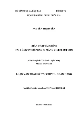 Luận văn thạc sĩ phân tích tài chính tại công ty cổ phần xi măng vicem bút sơn