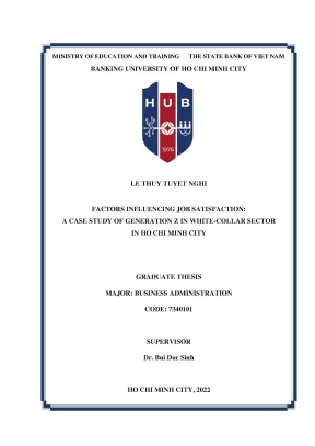 Factors influencing job satisfaction a case study of generation z in white collar sector in ho chi minh city