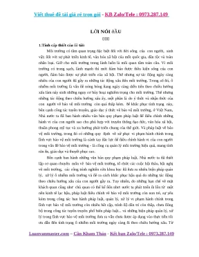 Khóa luận tốt nghiệp xử phạt vi phạm hành chính trong lĩnh vực bảo vệ môi trường