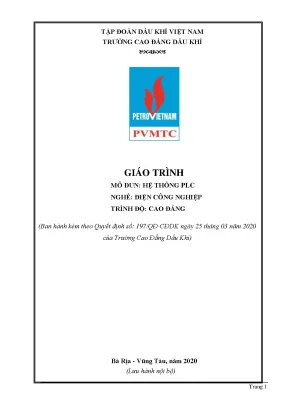 Giáo trình hệ thống plc nghề điện công nghiệp trình độ cao đẳng