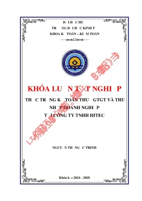 Khóa luận tốt nghiệp kế toán thuế giá trị gia tăng nhập khẩu và thu nhập doanh nghiệp tại công ty tnhh hitec