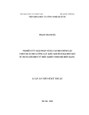 Nghiên cứu giải pháp nâng cao độ chính xác cho chuẩn đo lường lực kiểu khuếch đại đòn bẩy sử dụng gối điện tử điều khiển theo độ biến dạng