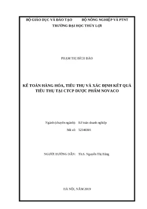 Luận văn thạc sĩ kế toán hàng hóa tiêu thụ và xác định kết quả tiêu thụ tại ctcp dược phẩm novaco