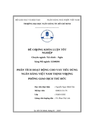 0544 phân tích hoạt động cho vay tiêu dùng nh việt nam thịnh vượng phòng giao dịch thủ đức khóa luận tcnh nguyễn ngọc minh tân phan thị linh tp hcm đh