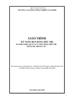 Giáo trình kỹ năng bán hàng siêu thị