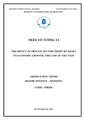 0110 the impact of private sector credit by banks on economic growth the case of viet nam bachelor luận văn tcnh trần võ tường vi trần nguyễn minh hải supe
