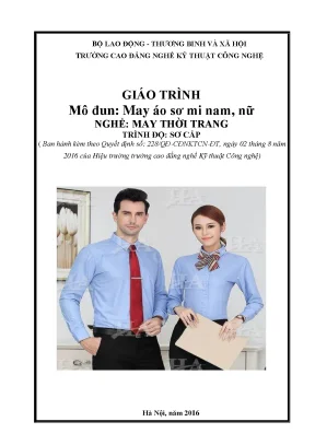 Giáo trình may áo sơ mi nam nữ nghề may thời trang sơ cấp