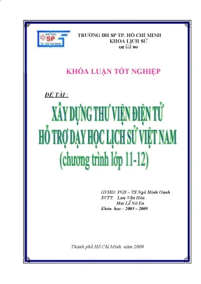 Đề tài xây dựng thư viện điện tử hỗ trợ dạy học lịch sử viêt nam