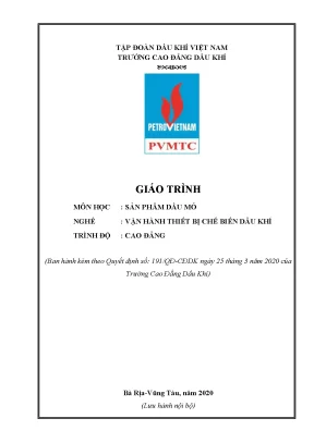 Giáo trình sản phẩm dầu mỏ nghề vận hành thiết bị chế biến dầu khí trình độ cao đẳng