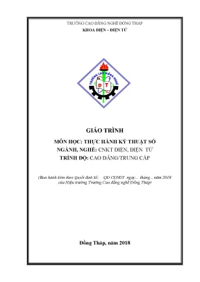 Giáo trình thực hành kỹ thuật số nghề công nghệ kỹ thuật điệnđiện tử cđtc