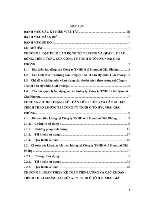 Luận văn tốt nghiệp hoàn thiện kế toán tiền lương và các khoản trích theo lương tại công ty trách nhiệm hữu hạn ô tô hyundai giải phóng