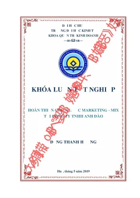 Hoàn thiện chiến lược marketing mix tại công ty tnhh anh đào