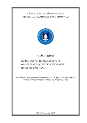 Giáo trình quản trị marketing nghề quản trị kinh doanh cao đẳng
