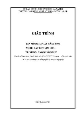 Giáo trình phay nâng cao nghề cắt gọt kim loại trình độ cao đẳng nghề