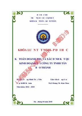 Kế toán doanh thu và xác định kết quả kinh doanh tại công ty tnhh tân bảo thành