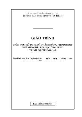 Giáo trình xử lý ảnh bằng photoshop nghề tin học ứng dụng trình độ trung cấp
