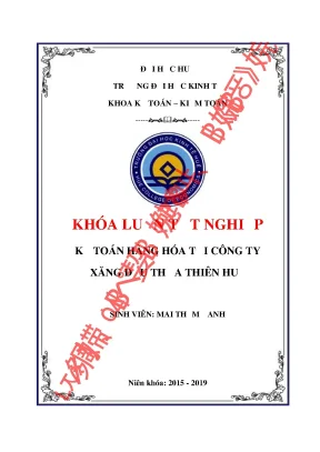 Khóa luận tốt nghiệp thực trạng công tác kế toán hàng hóa tại công ty xăng dầu thừa thiên huế