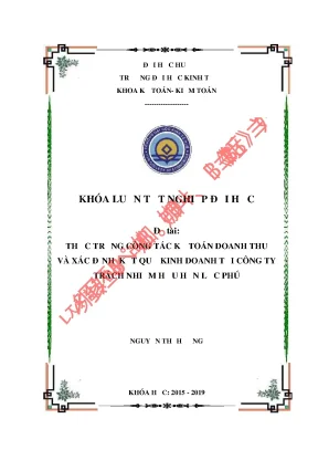 Khóa luận tốt nghiệp thực trạng công tác kế toán doanh thu và xác định kết quả kinh doanh tại công ty tnhh lộc phú
