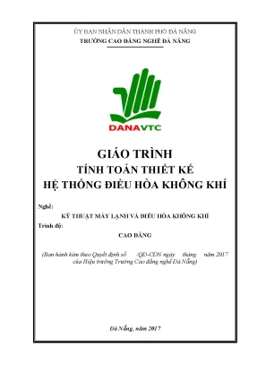 Giáo trình tính toán thiết kế hệ thống điều hòa không khí nghề kỹ thuật máy lạnh và điều hòa không khí cao đẳng
