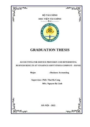 Luận văn bằng tiếng anh graduation thesis accounting for service provision and determining business results at vinasinco joint stock company hanoi
