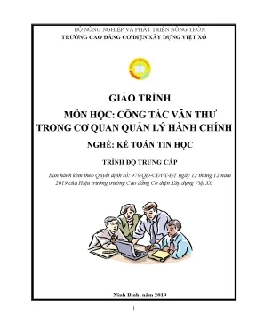 Giáo trình công tác văn thư trong cơ quan quản lý hành chính nghề kế toán tin học trung cấp