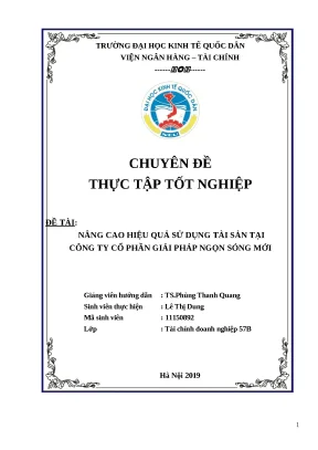 Khóa luận tốt nghiệp hiệu quả sử dụng tài sản tại công ty cổ phần giải pháp ngọn sóng mới