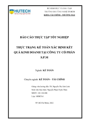 Thực trạng kế toán xác định kết quả kinh doanh tại công ty cổ phần s p m