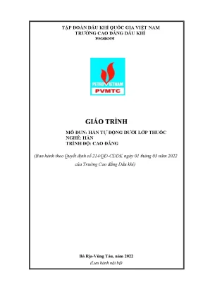 Giáo trình hàn tự động dưới lớp thuốc nghề hàn cao đẳng