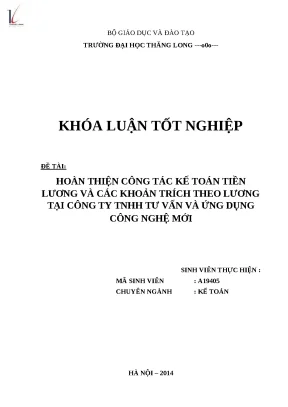Bài luận văn tốt nghiệp kế toán tiền lương