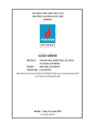 Giáo trình thanh tra kiểm tra an toàn vệ sinh lao động nghề bảo hộ lao động trình độ cao đẳng trường cao đẳng dầu khí năm 2019