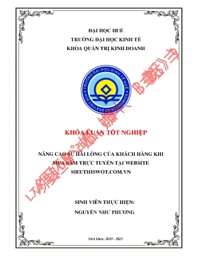 Nâng cao sự hài lòng của khách hàng khi mua sắm trực tuyến tại website sieuthiswot com vn